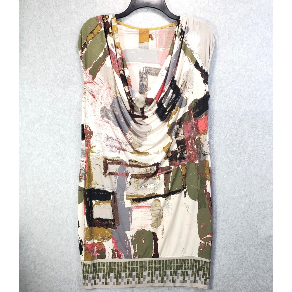 Ali Ro‎ Dress Womens 6 Atrsy Abstract Print Cowl Neck Sleeveless Sheath Colorful